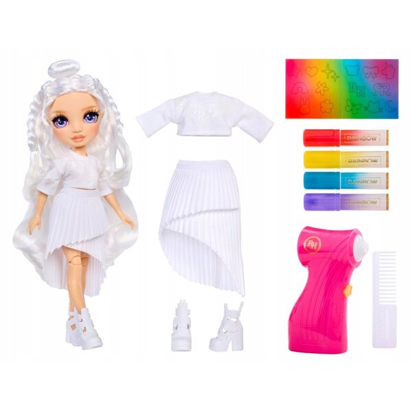 Rainbow High Air Brush Doll con Occhi Viola e Accessori per colorare