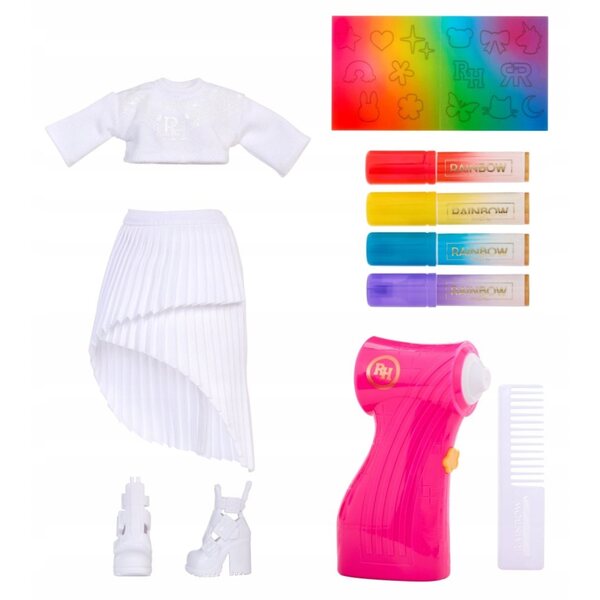 Rainbow High Air Brush Doll con Occhi Viola e Accessori per colorare