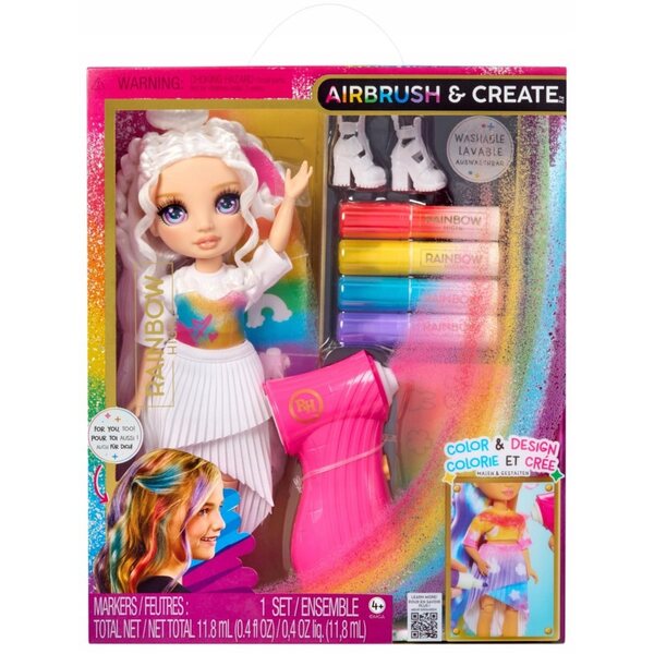 Rainbow High Air Brush Doll con Occhi Viola e Accessori per colorare