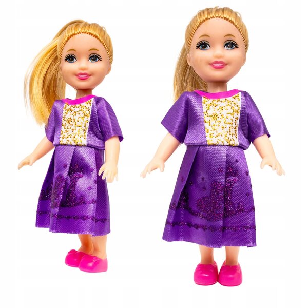 Set 6 Mini Bambole 12cm per Casa delle Bambole con Abiti Colorati e Rimovibili