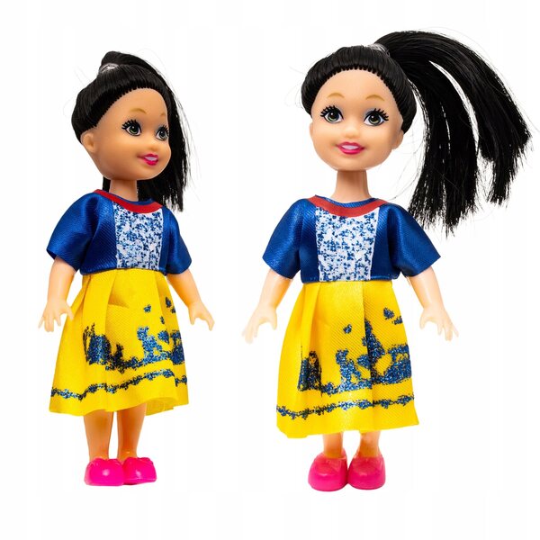 Set 6 Mini Bambole 12cm per Casa delle Bambole con Abiti Colorati e Rimovibili