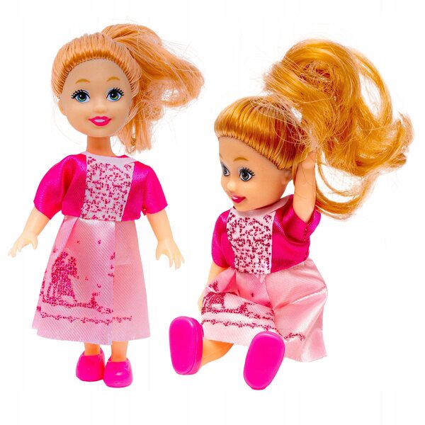 Set 6 Mini Bambole 12cm per Casa delle Bambole con Abiti Colorati e Rimovibili