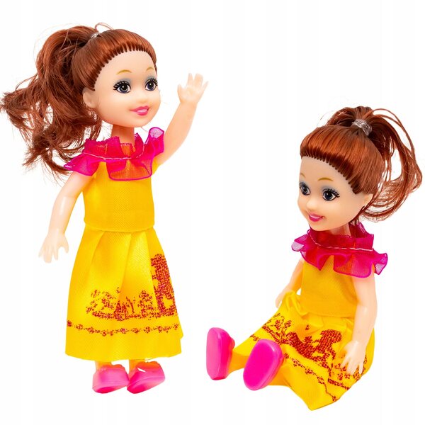Set 6 Mini Bambole 12cm per Casa delle Bambole con Abiti Colorati e Rimovibili