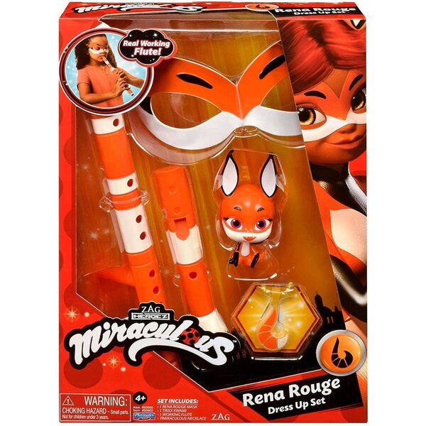 Costume e Accessori Miraculous Rena Rouge con Mask e Flauto 32 cm