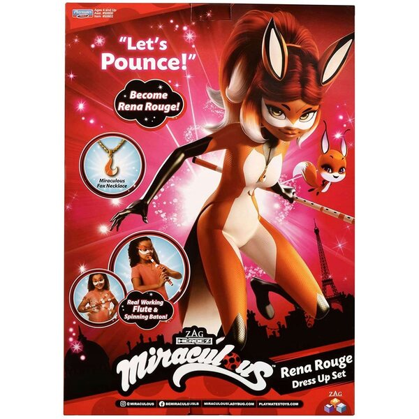 Costume e Accessori Miraculous Rena Rouge con Mask e Flauto 32 cm