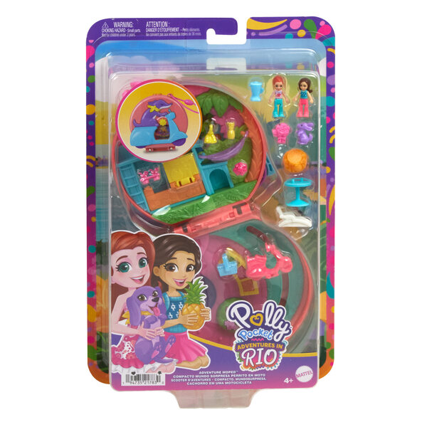 Polly Pocket Skuter pieska - Компактен комплект с 2 мини кукли и цветни аксесоари