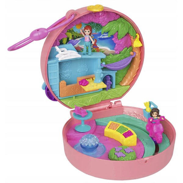 Polly Pocket Skuter pieska - Ensemble compact avec 2 mini poupées et accessoires colorés