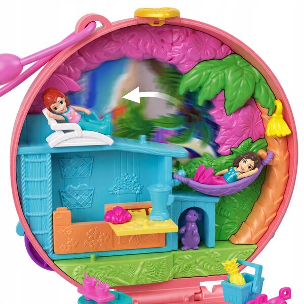 Polly Pocket Skuter pieska - Ensemble compact avec 2 mini poupées et accessoires colorés