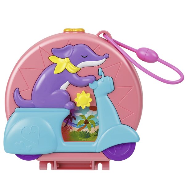 Polly Pocket Skuter pieska - Ensemble compact avec 2 mini poupées et accessoires colorés