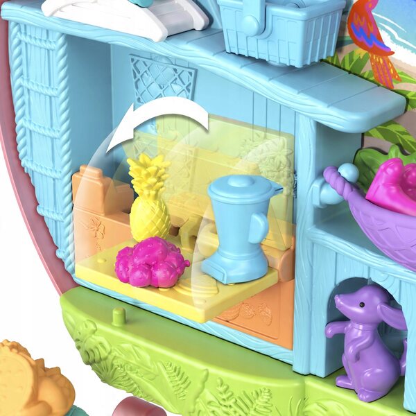 Polly Pocket Skuter pieska - Ensemble compact avec 2 mini poupées et accessoires colorés