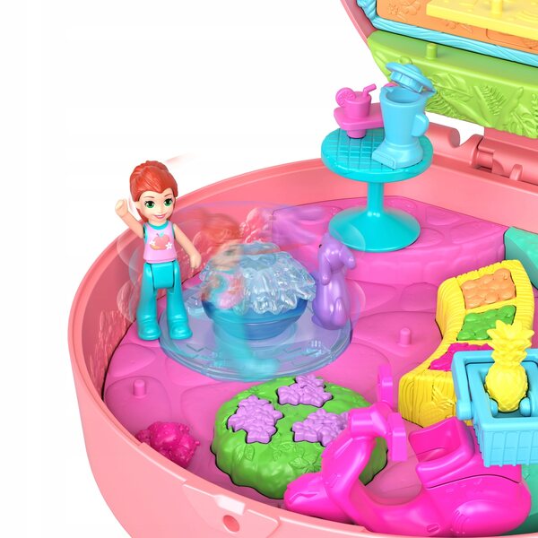Polly Pocket Skuter pieska - Ensemble compact avec 2 mini poupées et accessoires colorés