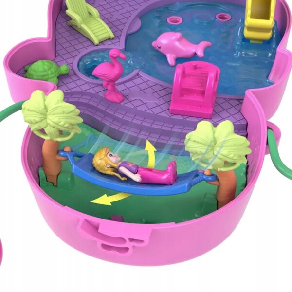 Porte-monnaie compact Polly Pocket Monkey - Ensemble de 2 mini poupées et accessoires