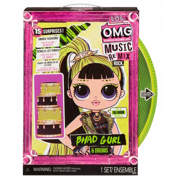 LOL Surprise OMG Remix Rock Bhad Gurl - Rockstar-pop met percussie