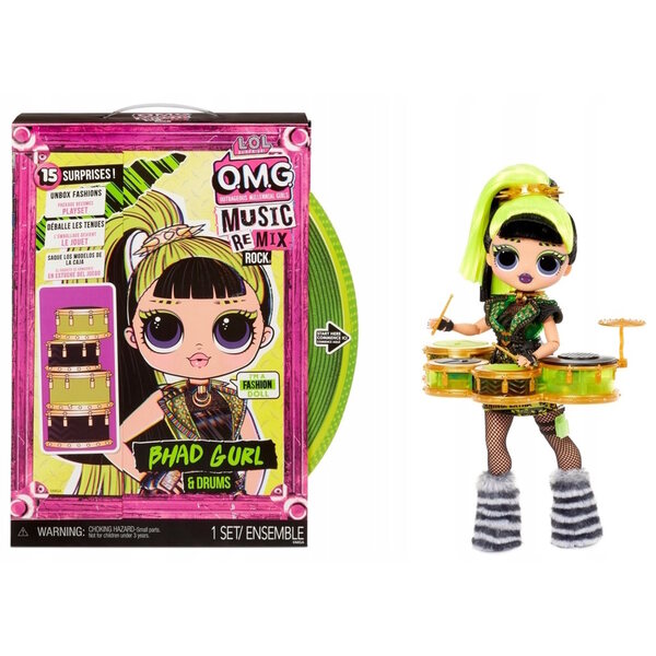 LOL Surprise OMG Remix Rock Bhad Gurl - Rockstar-pop met percussie