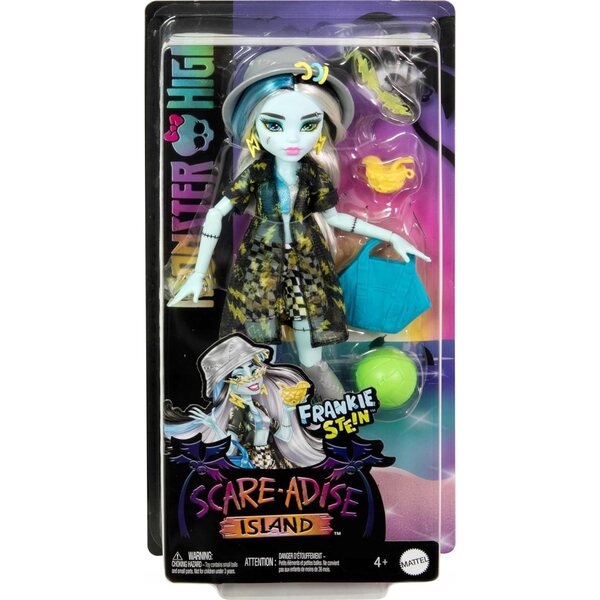 Bambola Monster High Frankie Stein Scary Island 29 cm con accessori da spiaggia