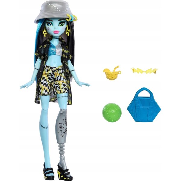 Bambola Monster High Frankie Stein Scary Island 29 cm con accessori da spiaggia