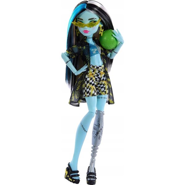 Bambola Monster High Frankie Stein Scary Island 29 cm con accessori da spiaggia