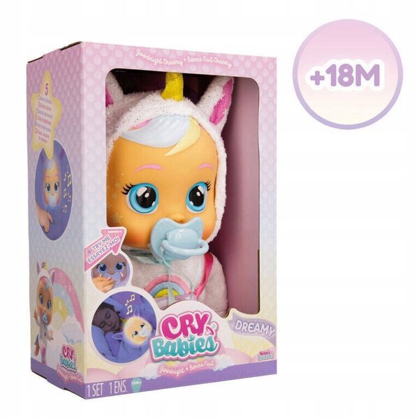 Cry Babies Dreamy Good Night Babypuppen-Einhorn, das aufleuchtet und singt