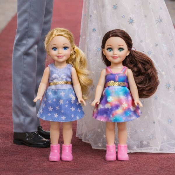 Set di Bambole Famiglia con Sposa e Bambini - Giochi Creativi per Bambini 3+