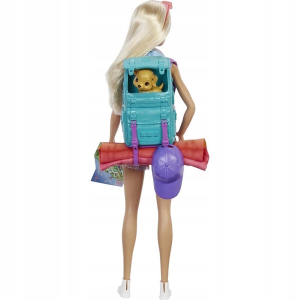 Barbie Malibu Camping mit Zubehör und Welpen für Kinder ab 3 Jahren