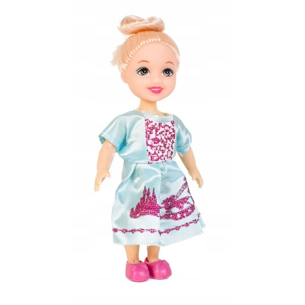 Set 6 mini bambole colorate Doris in plastica da 12 cm, ideale per bambine 3+