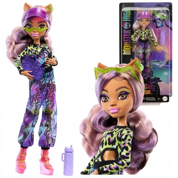 Monster High Clawdeen Wolf 29 cm mit Zubehör – Scary Island Puppe – Paradies