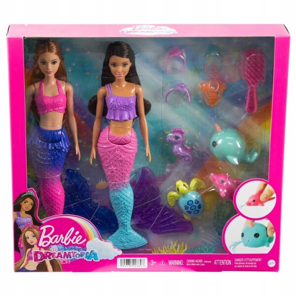 Barbie Dreamtopia Meerjungfrauen Set bestehend aus 2 Puppen mit Zubehör für Kinder ab 3 Jahren