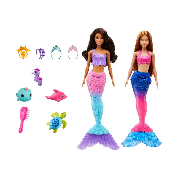 Barbie Dreamtopia Meerjungfrauen Set bestehend aus 2 Puppen mit Zubehör für Kinder ab 3 Jahren