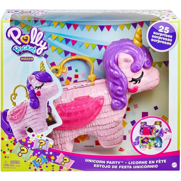 Polly Pocket Unicorn Surprise Set avec 25 surprises et accessoires - Jeu pour enfants à partir de 4 ans