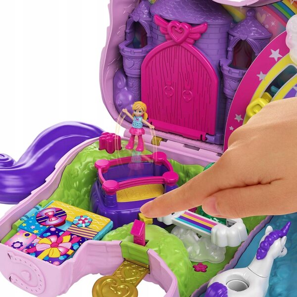 Polly Pocket Unicorn Surprise Set avec 25 surprises et accessoires - Jeu pour enfants à partir de 4 ans