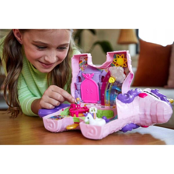 Polly Pocket Unicorn Surprise Set avec 25 surprises et accessoires - Jeu pour enfants à partir de 4 ans