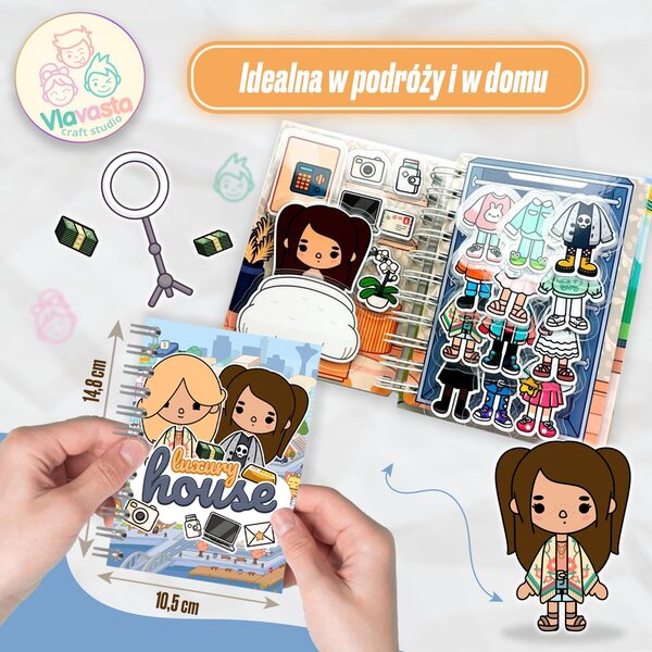 Casa delle bambole Toca Boca con vestiti - Libro interattivo educativo Montessori