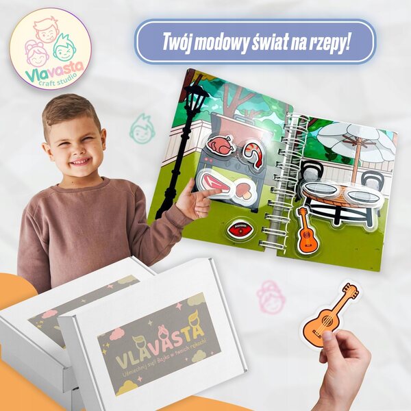 Casa delle bambole Toca Boca con vestiti - Libro interattivo educativo Montessori
