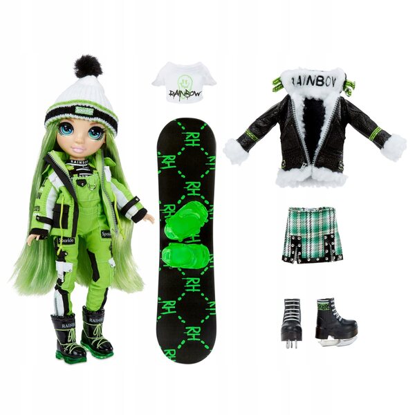 Rainbow High Jade Hunter-pop Wintervakantie met wintermode-accessoires