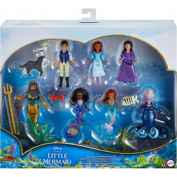 Set 7 Lotti Disney Principesse La Sirenetta Ariel con Accessori e Figure Mattel
