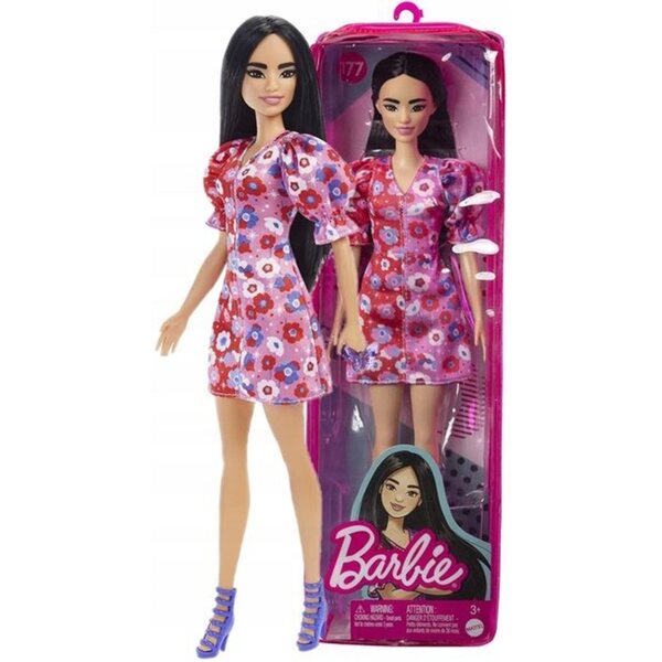 Barbie Fashionistas Puppe 177 mit Blumenkleid und eleganten Schuhen