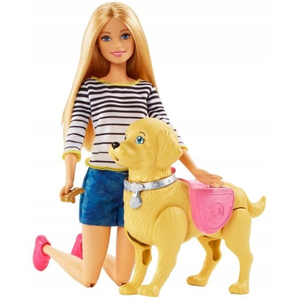 Barbie mit interaktivem Hund und Laufzubehör – Spiel für Kinder ab 3 Jahren