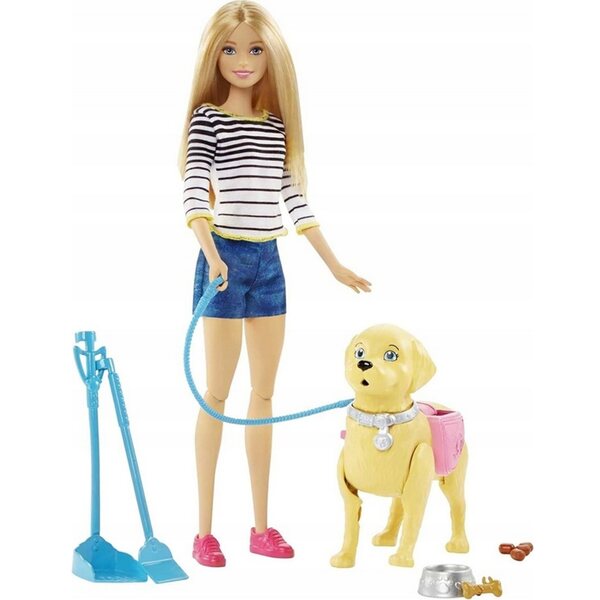 Barbie mit interaktivem Hund und Laufzubehör – Spiel für Kinder ab 3 Jahren