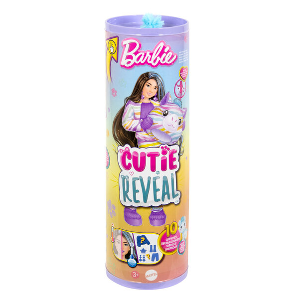Barbie Cutie Reveal Zebra 32 cm mit Doppelkostüm und 10 Accessoires