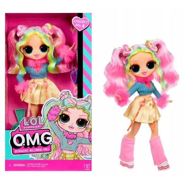 L.O.L. Surprise OMG Bubblegum Modepuppe mit Zubehör und Kamm, 25 cm