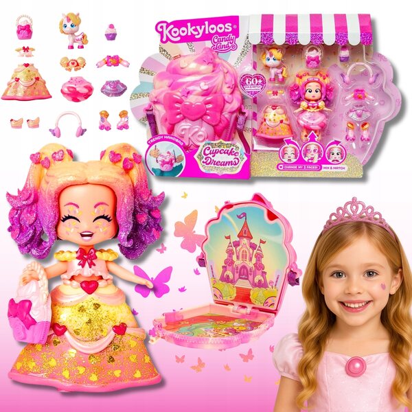 Kookyloos Cupcake Dreams Set Bambola Candy Land con Accessori e Look Multipli