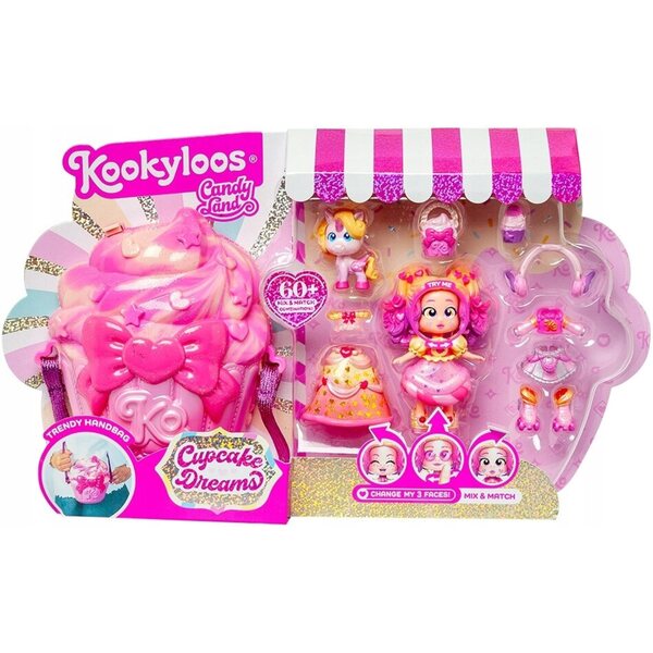 Kookyloos Cupcake Dreams Set Bambola Candy Land con Accessori e Look Multipli