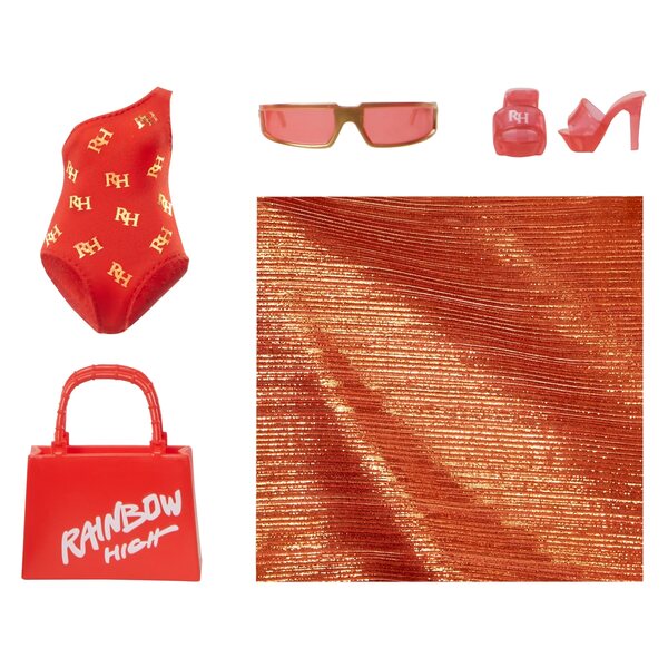 Rainbow High Bambola Ruby Anderson con Costume da Bagno e Accessori Estivi