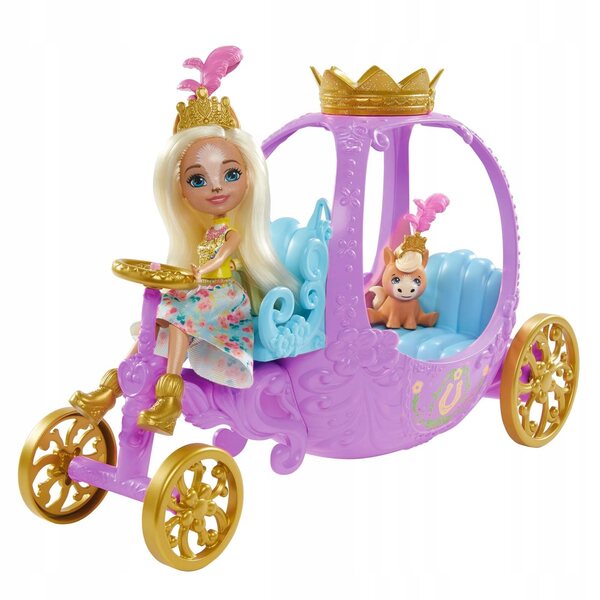 Enchantimals Peola Pony-Puppe mit königlicher Kutsche für Kinder ab 4 Jahren