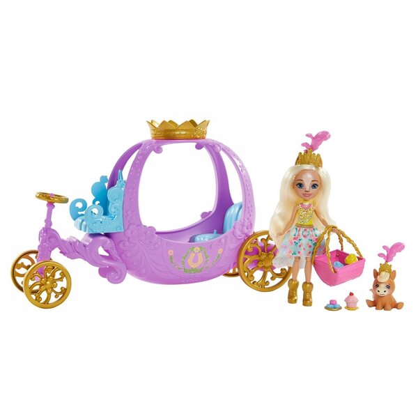 Enchantimals Peola Pony-Puppe mit königlicher Kutsche für Kinder ab 4 Jahren