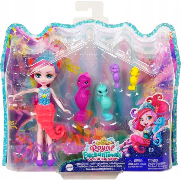 Enchantimals Sea Bunnies Family mit Sedda Seepferdchen Puppe Mattel