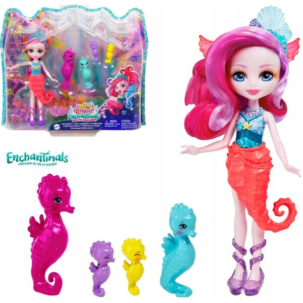 Enchantimals Sea Bunnies Family mit Sedda Seepferdchen Puppe Mattel