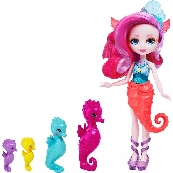 Enchantimals Sea Bunnies Family mit Sedda Seepferdchen Puppe Mattel