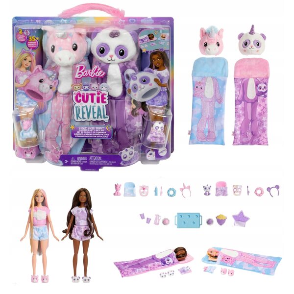 Barbie Cutie Reveal Set mit 2 Puppen und 2 Tieren – Kreativspiel 3+