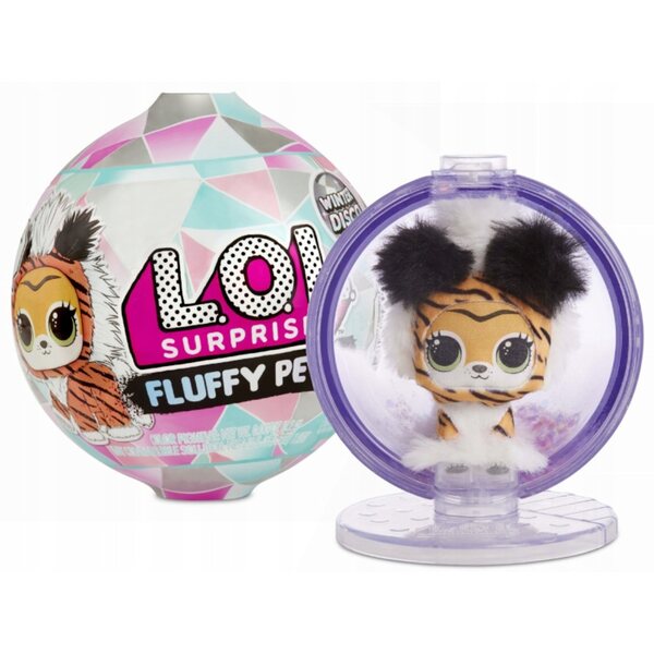 LOL Fluffy Pets Winter Disco: dier met vacht, bal met glittersneeuw